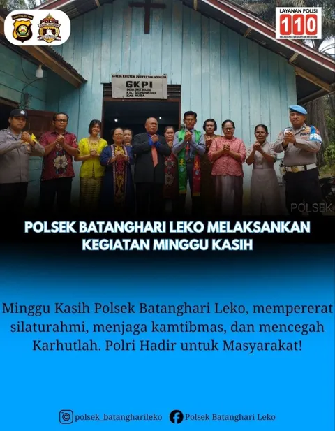 Perkuat Komunikasi dengan Masyarakat, Polsek Batanghari Leko Gelar Minggu Kasih di GKPI