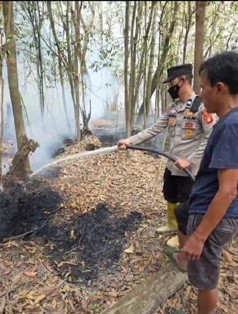 Polsek Batanghari Leko Koordinasikan Penanganan Kebakaran Lahan dengan Kecamatan