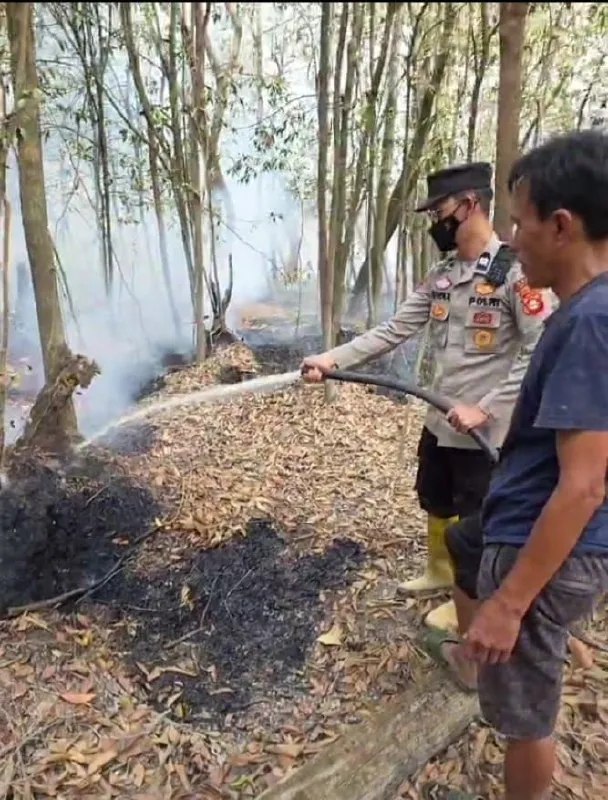 Polsek Batanghari Leko Koordinasikan Penanganan Kebakaran Lahan dengan Kecamatan